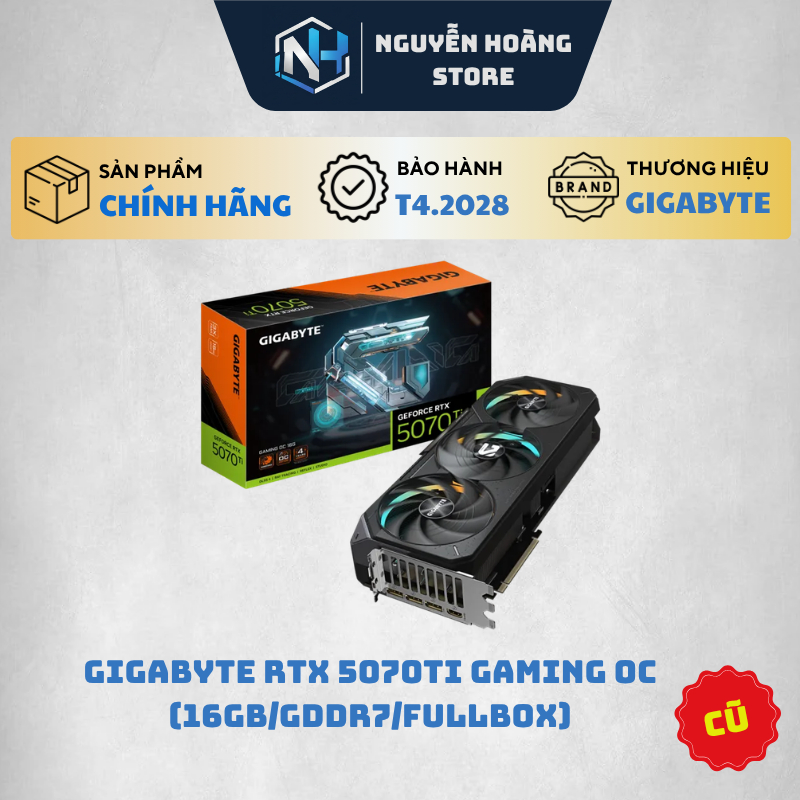 VGA card màn hình Gigabyte RTX 5070ti Gaming OC 16GB CŨ