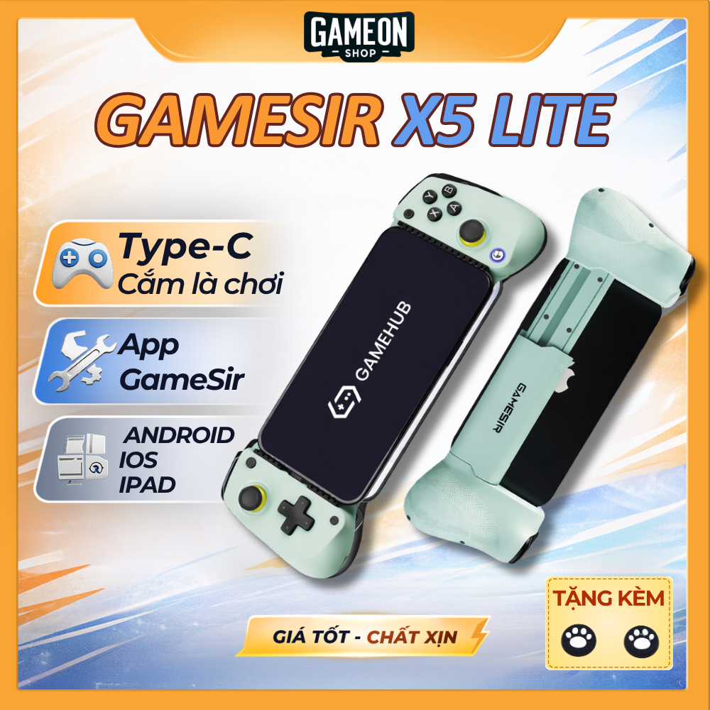 GameSir X5 Lite – Tay Cầm Chơi Game Mobile, Hall Effect, Không Delay, Tương Thích Android/iOS, Chơi 