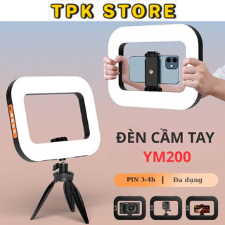 Đèn Livestream YM200 Di Động Tích Hợp Giá Đỡ Điện Thoại Hỗ Trợ Quay Video, Livestream Chuyên Nghiệp