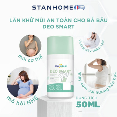 LĂN KHỬ MÙI THUẦN CHAY CHO BÀ BẦU DEO SMART STANHOME – KHỬ MÙI 48H KHÔNG CỒN KHÔNG MUỐI NHÔM, AN TOÀN CHO DA NHẠY CẢM