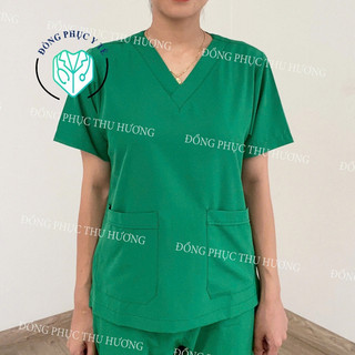 GIÁ XƯỞNG - Đồng phục Spa Vải Lon Co Giãn, Bộ quần áo y tế, Áo blue dược sĩ, Bộ Scrubs bác sĩ, Áo Blouse