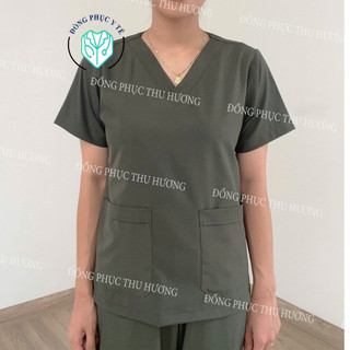 GIÁ XƯỞNG - Đồng phục Spa Vải Lon Co Giãn, Bộ quần áo y tế, Áo blue dược sĩ, Bộ Scrubs bác sĩ, Áo Blouse
