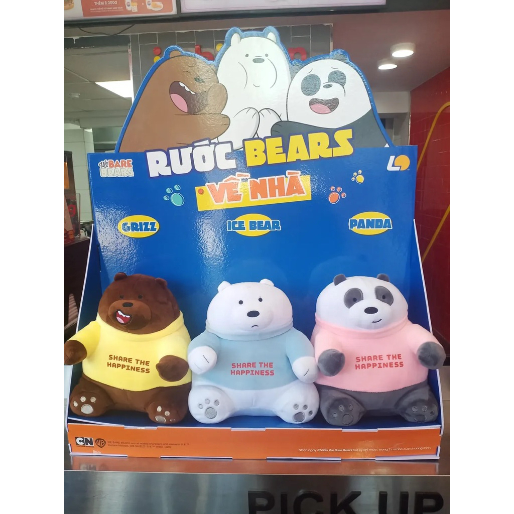 [Limited] Gấu Bông Chúng Tôi Đơn Giản Là Gấu We Bare Bears x Lotteria