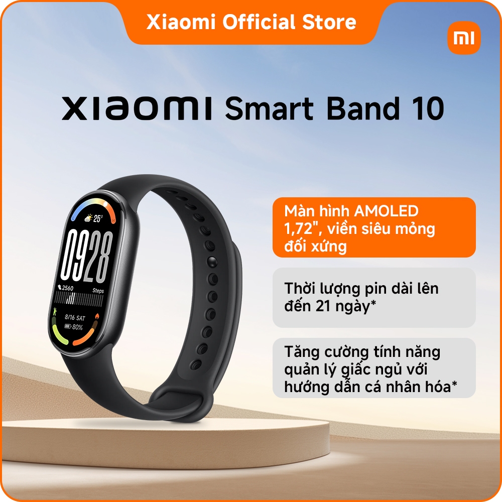 Đồng hồ thông minh Xiaomi Smart band 10｜Màn hình AMOLED 1,72", viền siêu mỏng đối xứng