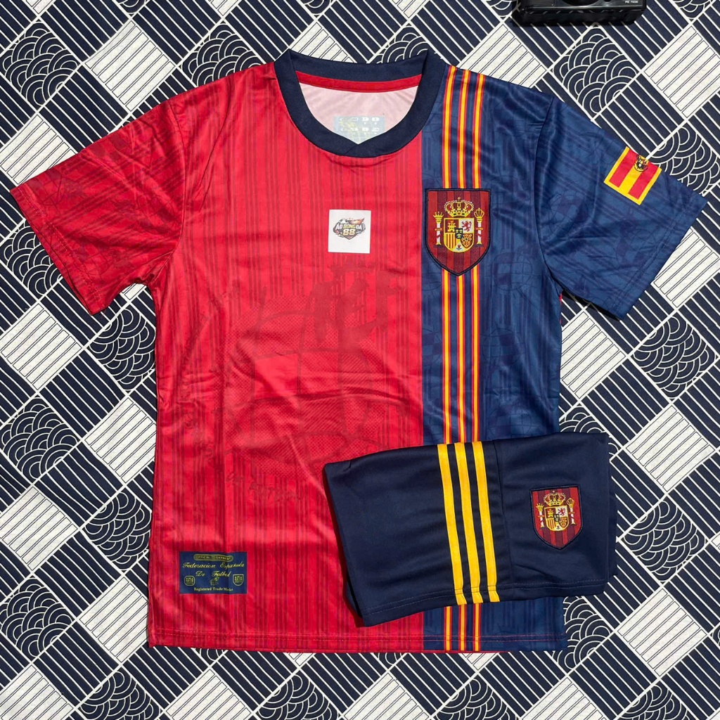 Áo bóng đá đội tuyển Tây Ban Nha RETRO 1996 - VẢI THÁI CAO CẤP