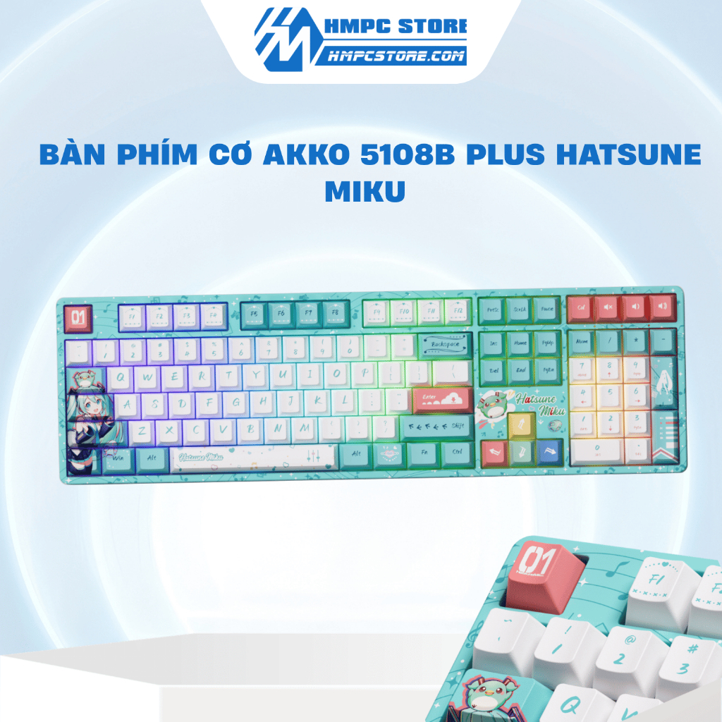 Bàn phím cơ AKKO 5108B Plus Hatsune Miku Akko Piano Pro Switch | LED RGB | Bảo hành 12 tháng
