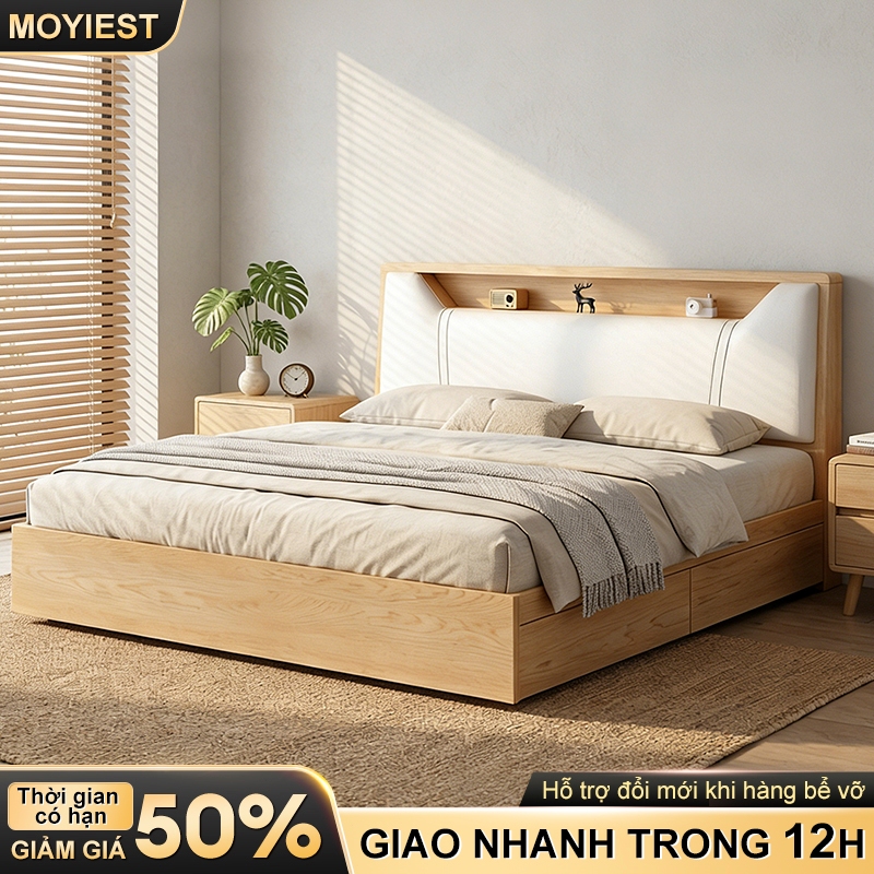MY Giường ngủ Có nhiều màu sắc để lựa chọn xoay êm ái có ngăn chứa đồ dưới gầm giường tải trọng tối đa 250KG | BigBuy360 - bigbuy360.vn