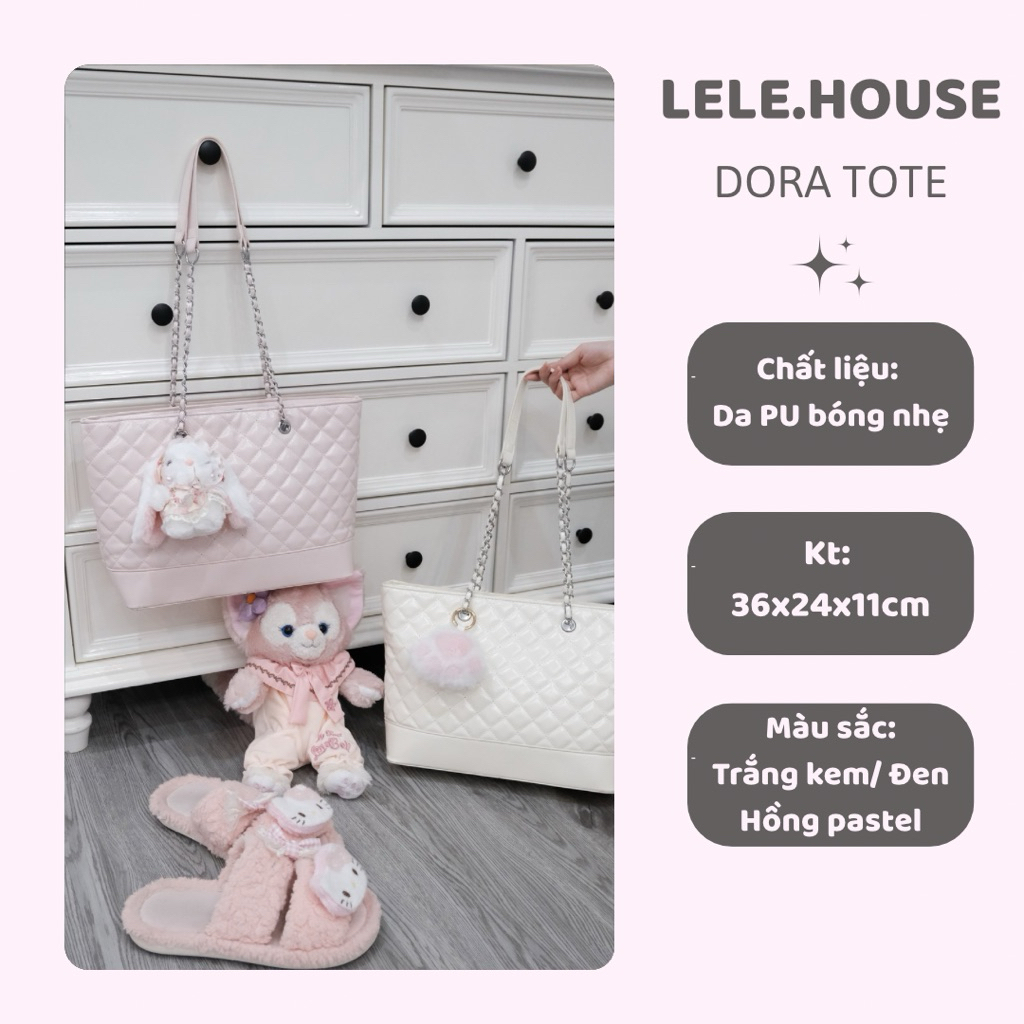 DORA TOTE Túi tote đựng vừa laptop, ipad chất da PU cao cấp