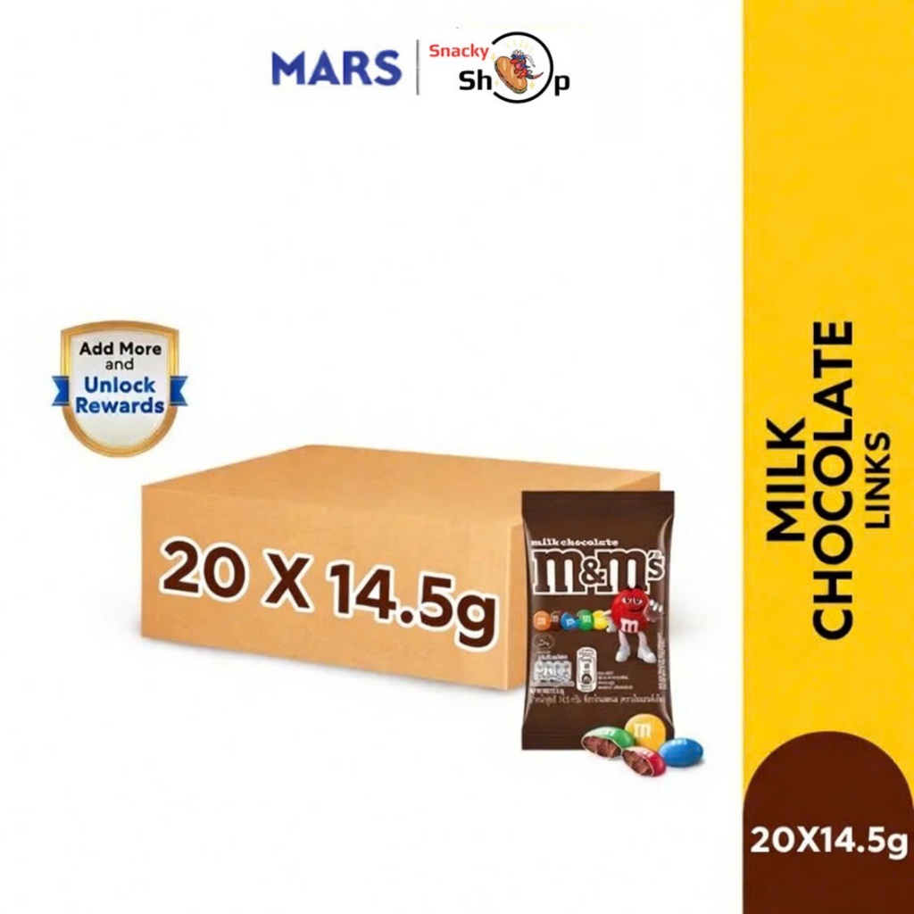 20 gói - Kẹo Chocolate M&M's - 20x14.5g