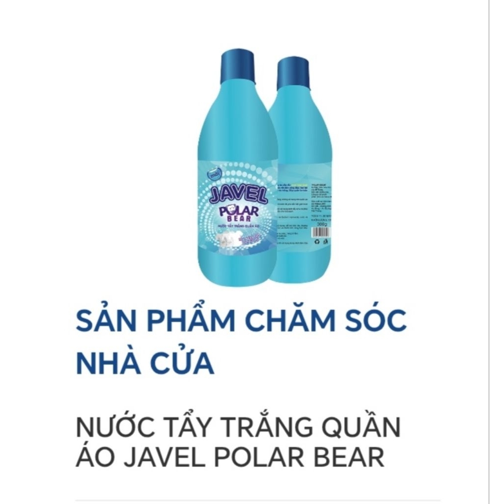 Nước tẩy trắng quần áo Javel Polar Bear
