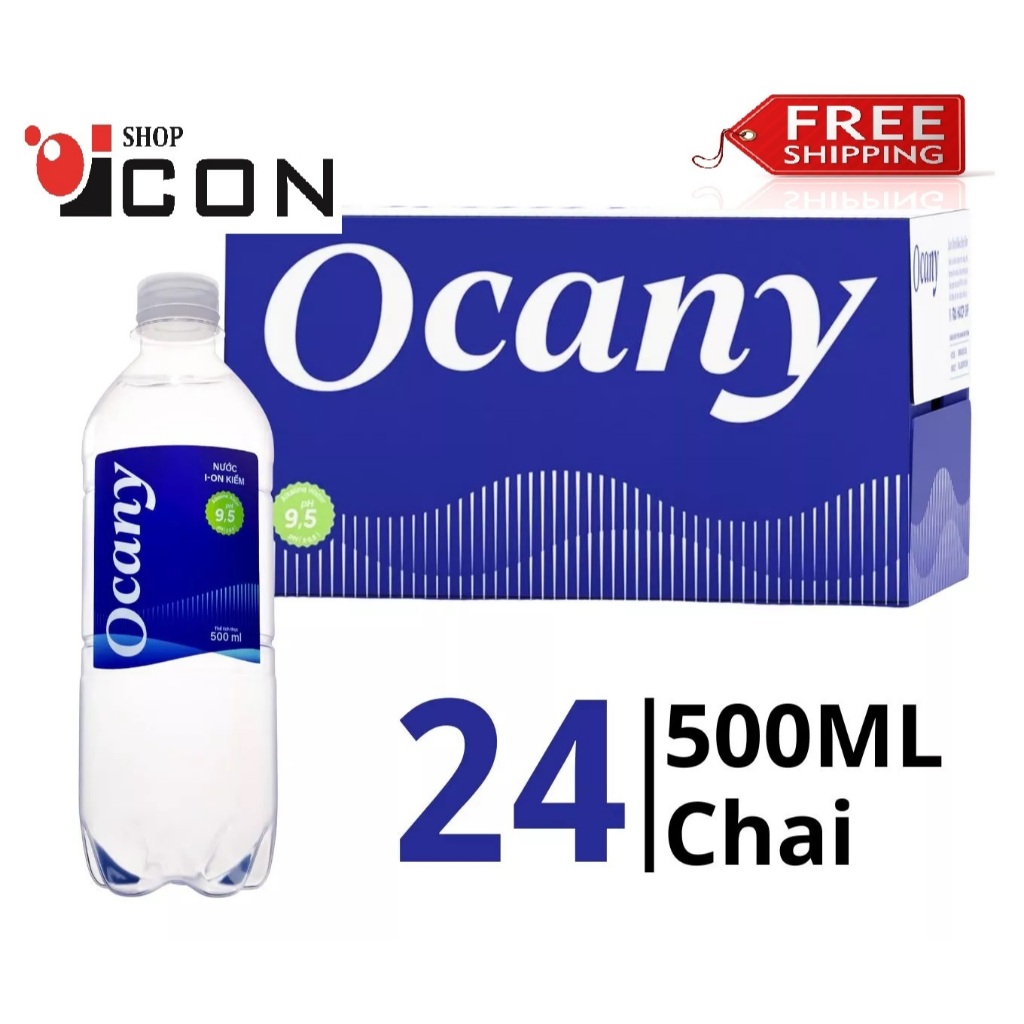 [hỏa tốc HCM] 2 Thùng Nước uống Ion Kiềm Ocany cao cấp pH 9.5 350ML/500ML/1500ML