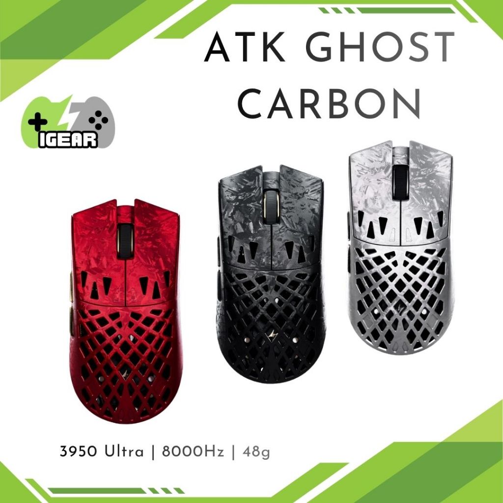 Chuột Gaming ATK Ghost Ultimate - Paw3950Ultra - Vỏ Carbon - 8000Hz