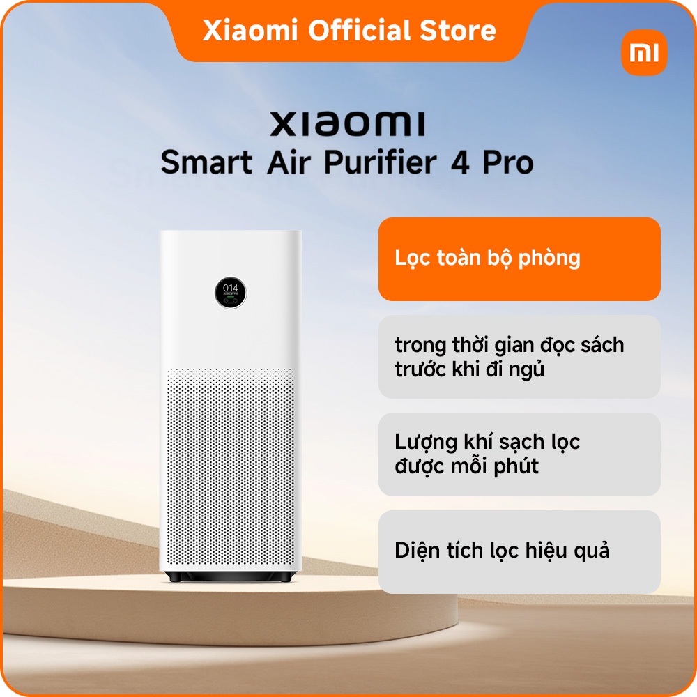 Máy lọc không khí Xiaomi Smart Air Purifier 4 Pro｜Loại bỏ lông thú, phấn hoa｜Giảm tới 99.9% vi-rút H1N1 | BigBuy360 - bigbuy360.vn