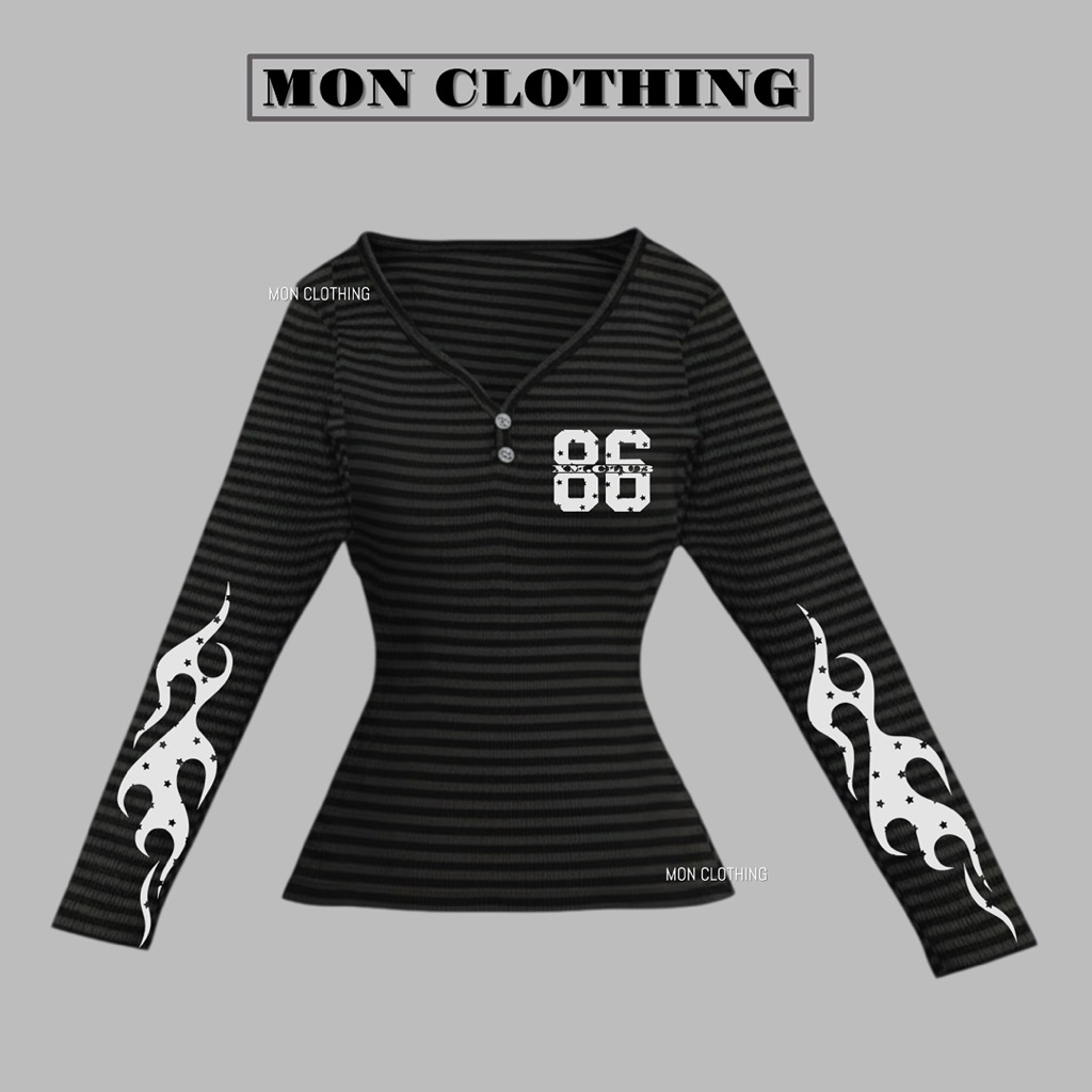 LONGTEE PLAID STYLE Y2K / TAY DÀI KẺ SỌC PHONG CÁCH Y2K - BY MON CLOTHING