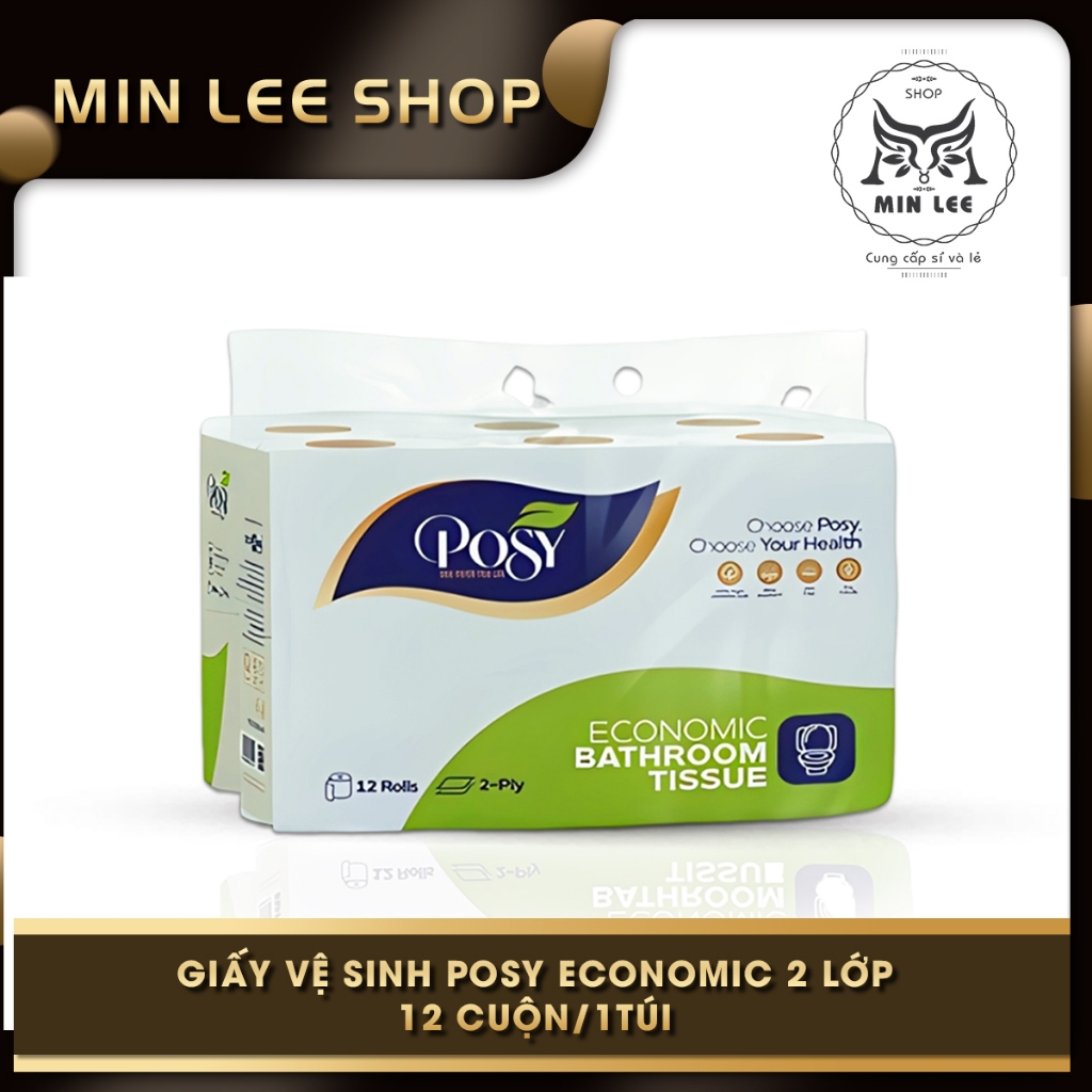 Giấy vệ sinh Posy economic 2 lớp 12 cuộn/1túi