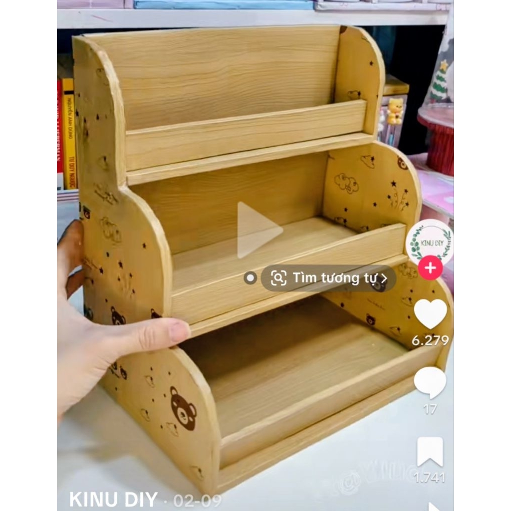 Kệ để bàn decore bằng CARTON HANDMADE ( Inbox shop chọn màu )