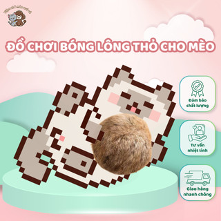 Đồ chơi bóng lông cho mèo cỡ lớn 8cm, giúp mèo tự chơi, vận động và giảm buồn chán
