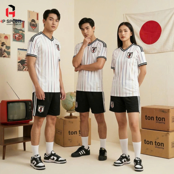 Quần Áo Bóng Đá Nhật Trắng 25/26 - Vải mè HP- In Tên Số Theo Yêu Cầu BIBO SPORT