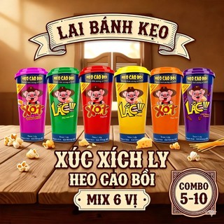 Combo 5-10 Ly Xút Xích Heo Cao Bồi đủ vị, Hộp 42g(3cây×12g + kèm đồ chơi)