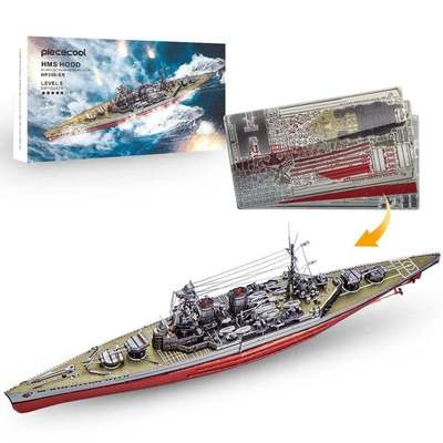 Mô Hình Kim Loại 3D Lắp Ráp Piececool Tuần Dương Hạm (270 mảnh, HMS Hood) P209-SR - MP1066
