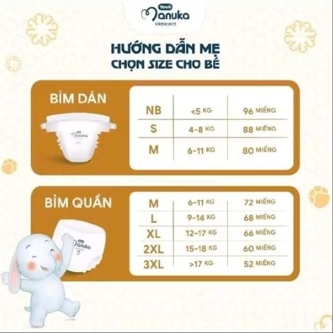 1 bịch bỉm Manuka mềm mại cho bé