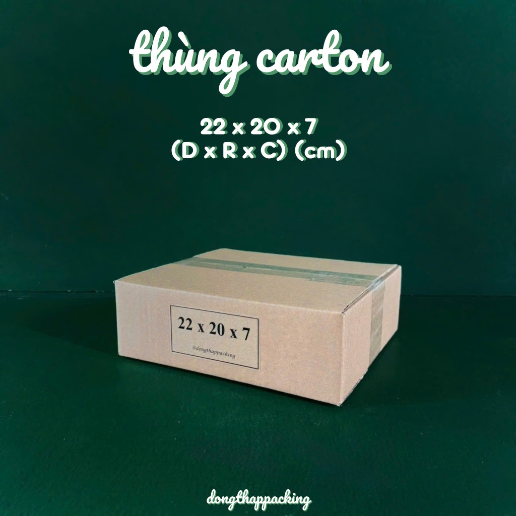 COMBO 50 HỘP CARTON 22x20x7 cm