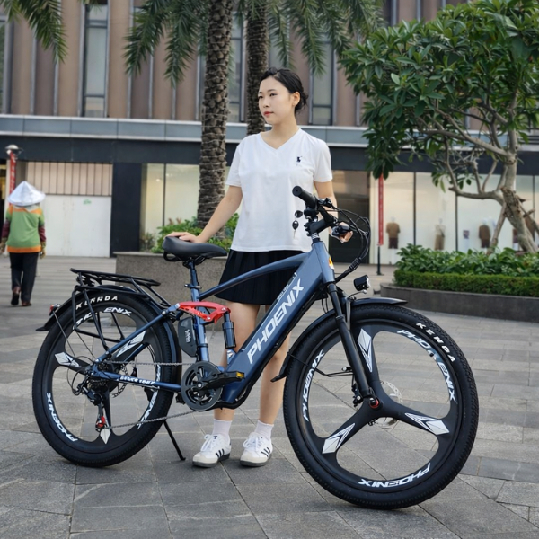 Xe đạp trợ lực điện Phoenix Q1 Phượng Hoàng 400W - Pin Lithium 48V - Shimano 7 cấp - Phanh đĩa cơ