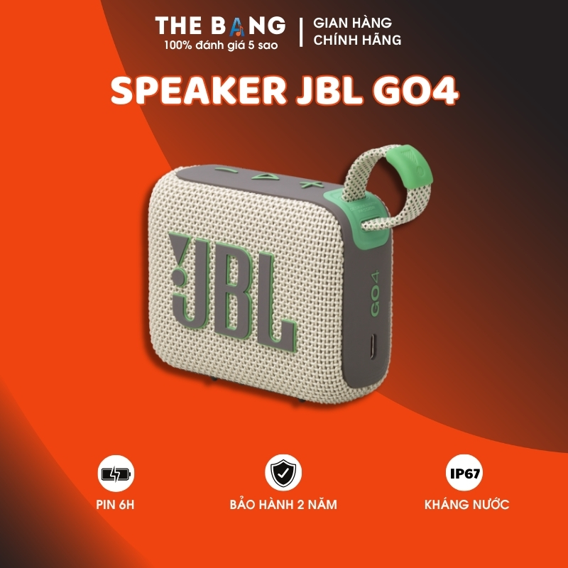 [New 2026] Loa Bluetooth Không Dây JBL Go 4 Chống Nước và Bụi IP67 - Công Suất 4.2W - Bluetooth 5.3 - Bảo Hành 2 Năm