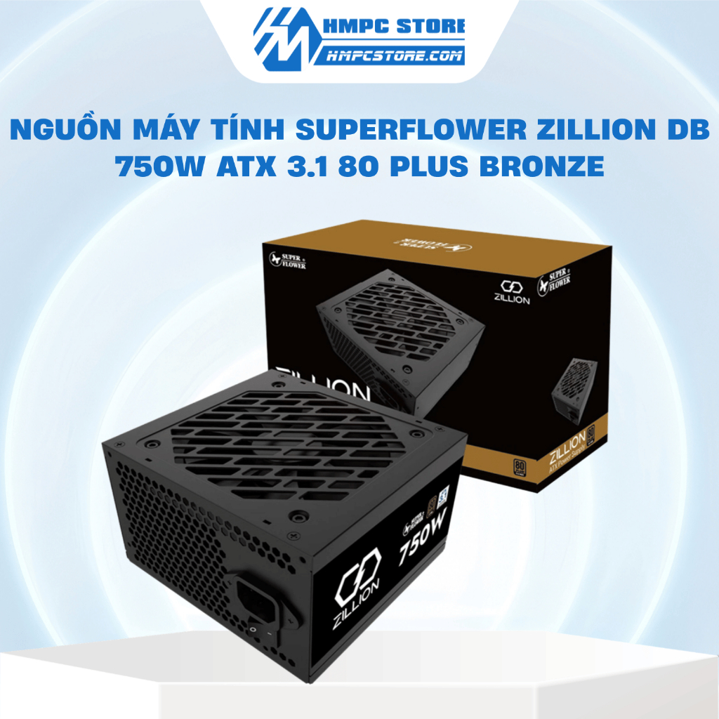 Nguồn máy tính SuperFlower ZILLION DB 750W ATX 3.1 80 Plus Bronze | Bảo hành 36 tháng