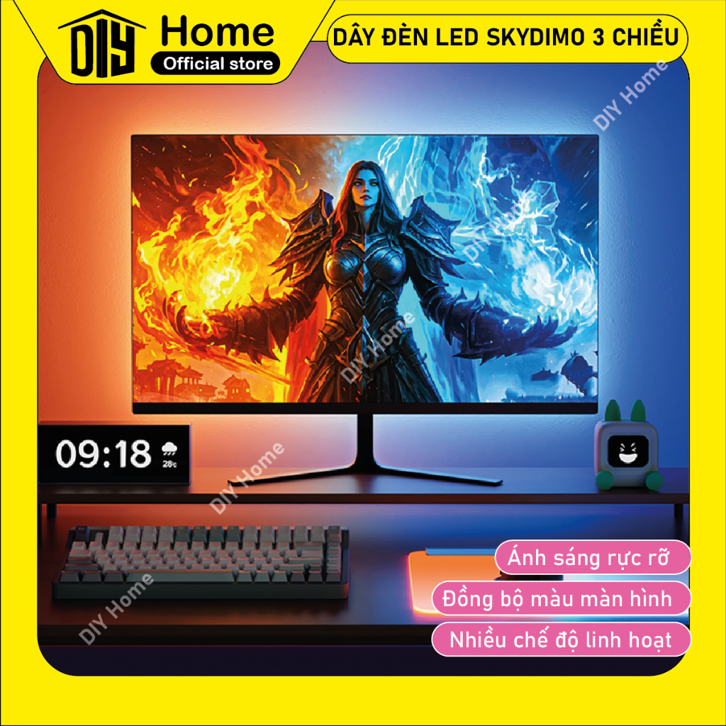 Dây đèn LED Skydimo Cong 3D H205 sync màn hình PC RGB cho màn hình 24 27 32 34 inch Window MacOS