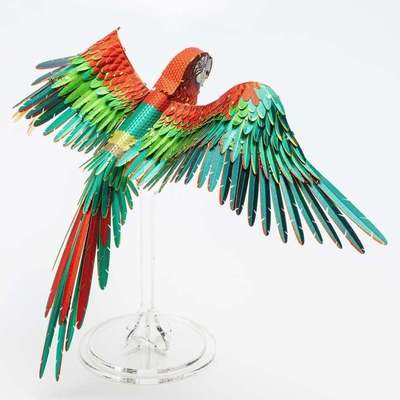 Mô Hình Kim Loại Lắp Ráp 3D Piececool Con Vẹt (83 mảnh, The Scarlet Macaw) HP118-NBR - MP748