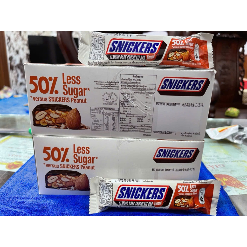 Hộp 24 Thanh Kẹo Hạnh Nhân Snickers ít đường...