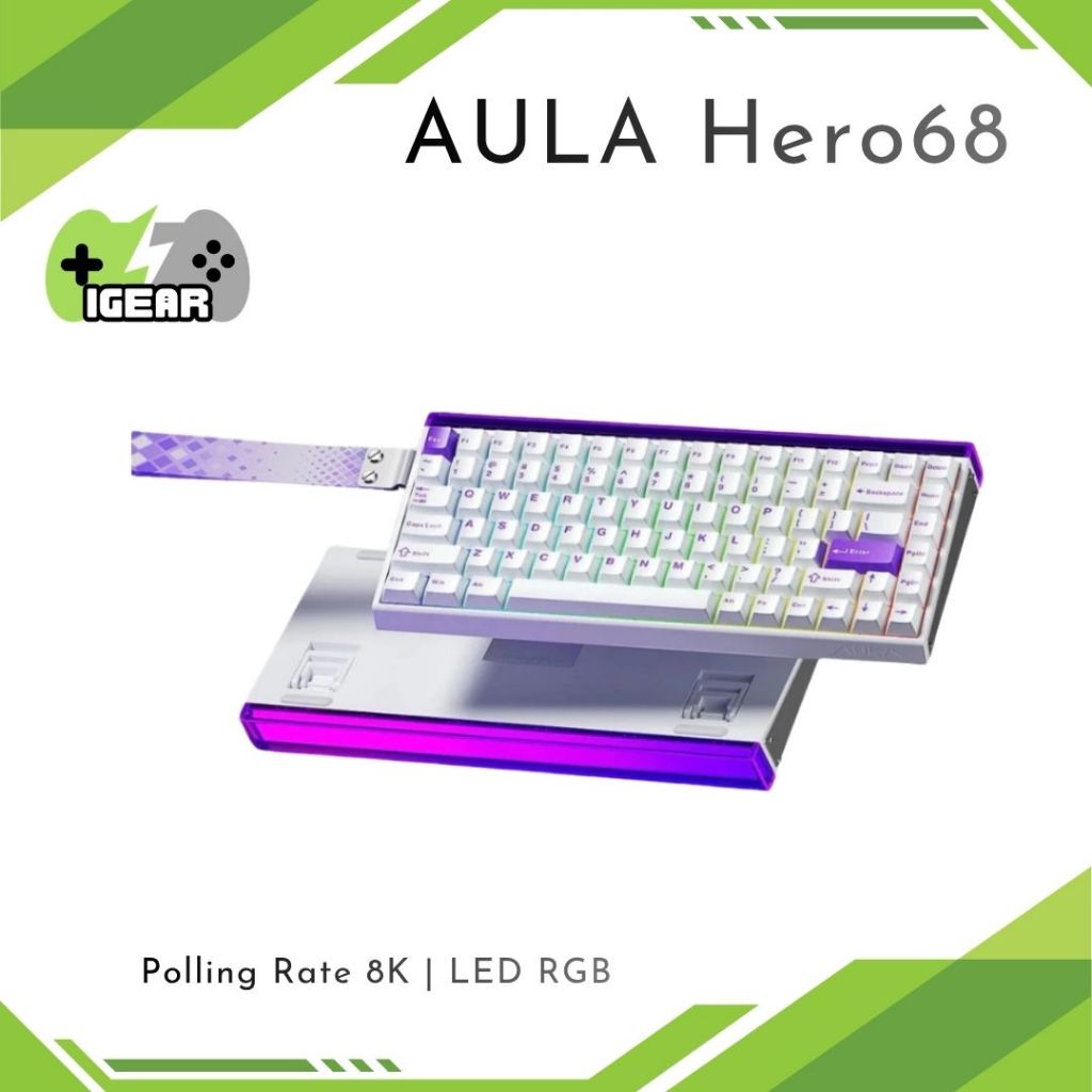 Bàn phím cơ AULA HERO68 HE - Switch từ tính - Rapid trigger - RT 0.01mm Return Rate 8K - LED RGB