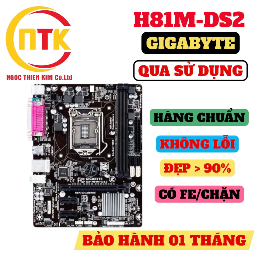 MAIN H81M DS2/ H81M-K Bán Lẻ hoặc Kèm CPU i3 i5 i7 gen 4 các loại./ Hàng đẹp - BẢO HÀNH 01 THÁNG./