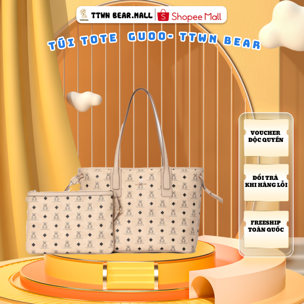Túi Tote GUOO - TTWN BEAR GUOO BEAR  chính hãng đi học, đi chơi, đi làm