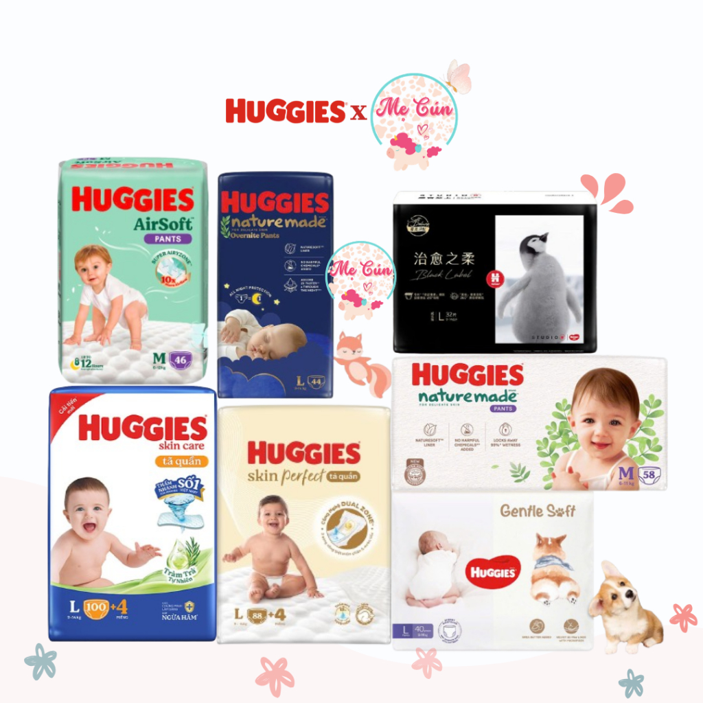 (Chính hãng - FBS) Tã quần/dán Huggies Nature Made, Skin Care, Skin Perfect, Airsoft, Corgi Gsoft, B