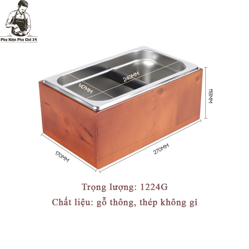 Hộp Đập Bã Cà Phê Vỏ Gỗ