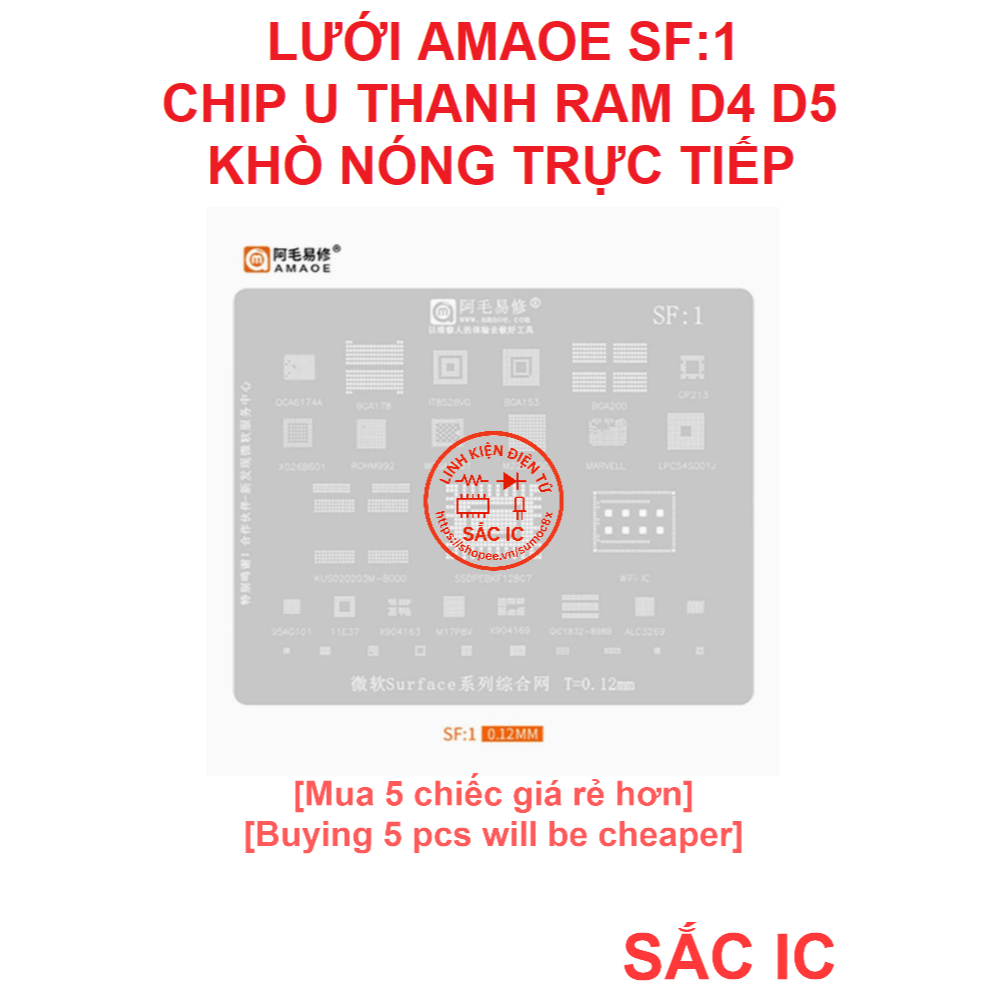 [LUOI][18] Lưới AMAOE SF:1 Surface - Chip U ram D4 D5 DDR4 DDR5 PC