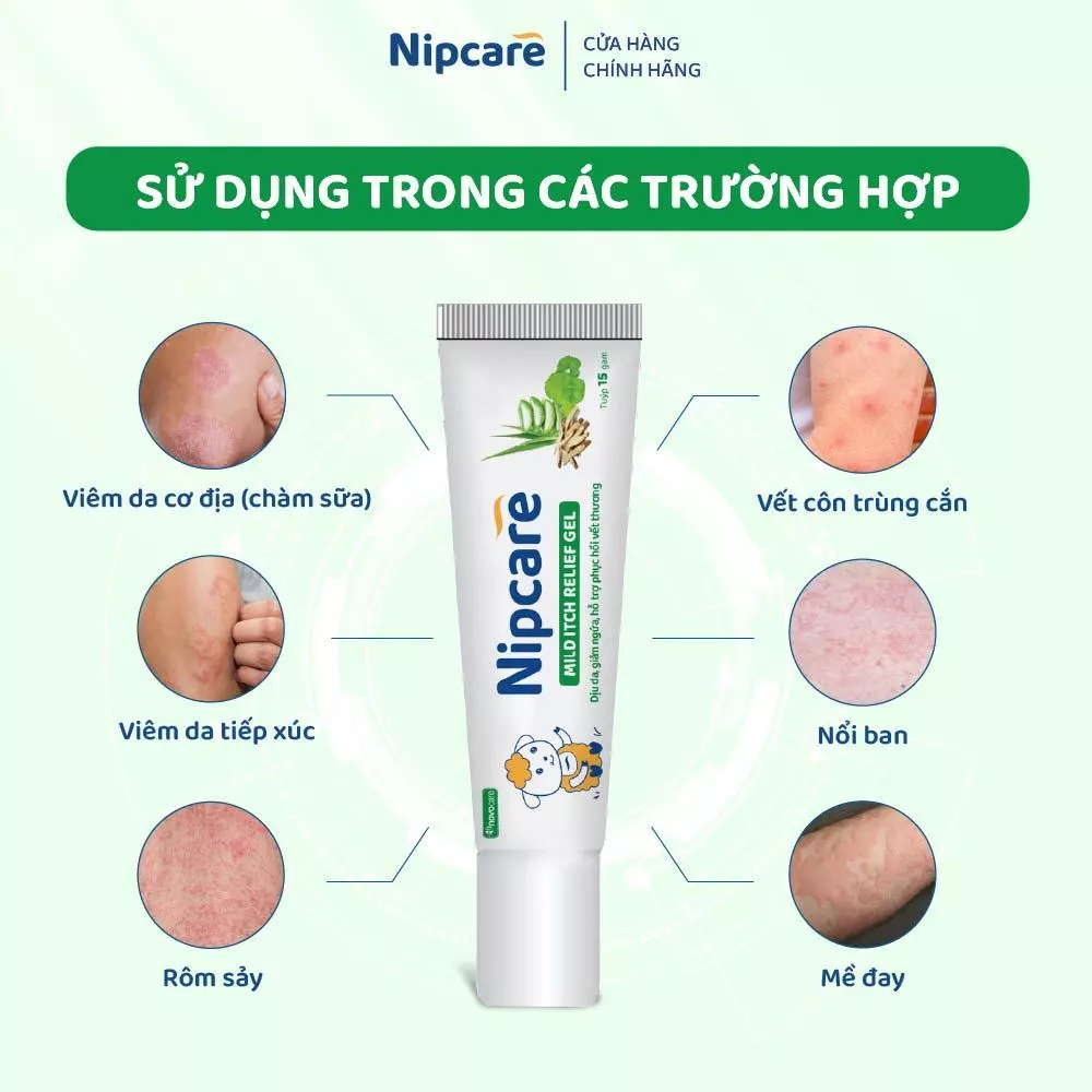 Gel bôi Nipcare Mild Itch Relief 15g - Giảm ngứa, dịu da, hỗ trợ phục hồi vết thương