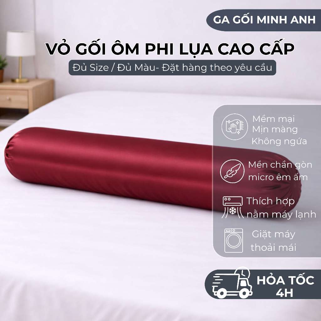 Vỏ gối ôm phi bóng ( 1 cái) phi mềm mịn P15/ vỏ áo gối ôm phi chăn ga gối minh anh