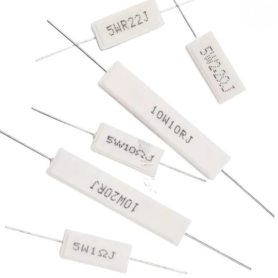 Điện Trở Sứ 10W Đài Loan Chân Đồng 0.8mm dài 2 cm hàng đẹp