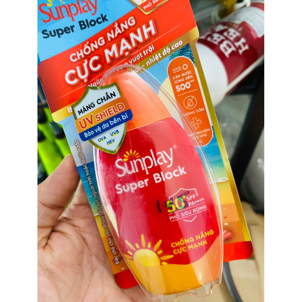 Sữa chống nắng , dưỡng trắng Sunplay cực mạnh Sunplay Super Block SPF 81, dành cho mặt và toàn thân 