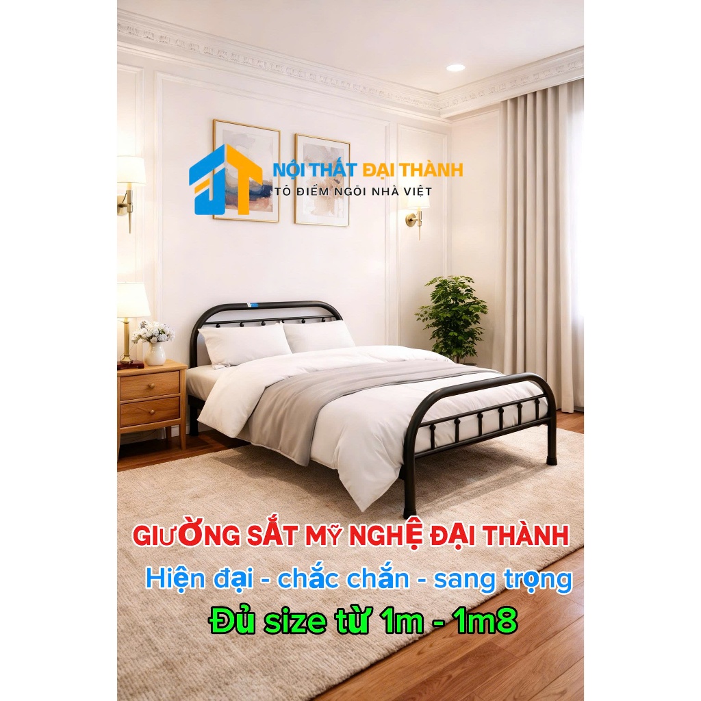 Giường sắt bi giá rẻ 1mx2m
