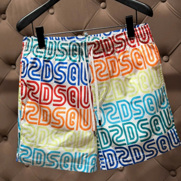 Quần short nam in hoạ tiết 5d chữ D2 monogram 7 màu hai mặt chất vải si dãn cao cấp boy phố quần dsq