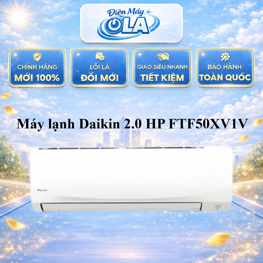 (HCM) - FTF50XV1V - Máy Lạnh KHÔNG INVERTER Daikin 2.0HP FTF50XV1V (24-30m²)