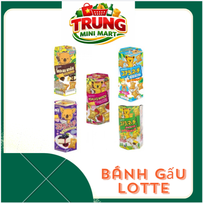 Bánh gấu nhân kem socola Lotte Koala's March