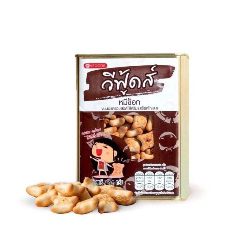 BÁNH GẤU NHÂN SOCOLA TAN CHẢY VFOODS THÁI LAN [HỘP THIẾC 430G] [THÁI LAN]