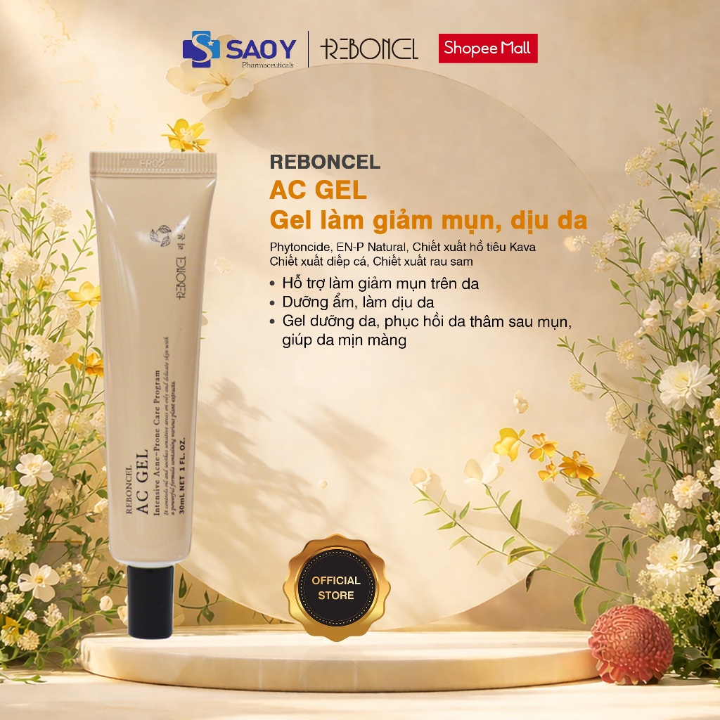Gel làm giảm mụn, dịu da - Reboncel AC Gel