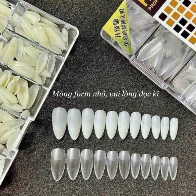 (Đọc kĩ thông số) Móng úp lẻ size HSM bầu nhám sẵn form nhỏ GD