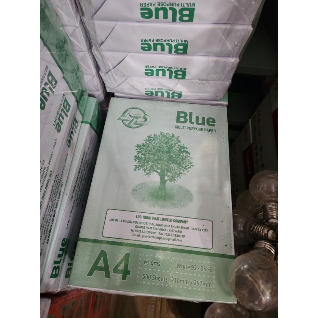 GIẤY IN A4 65GSM (500 TỜ) blue xanh lá - 1 ram giấy A4 BÃI BẰNG 65GSM